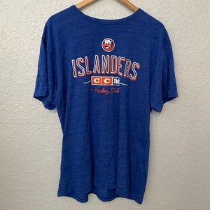 New York Islanders Mens Short Sleeve Crew Neck T Shirt Blue NHL CCM Size XL